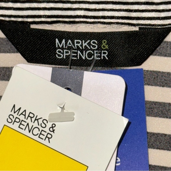 Marks & Spencer Black and White Striped Blouse - Picture 12 of 15